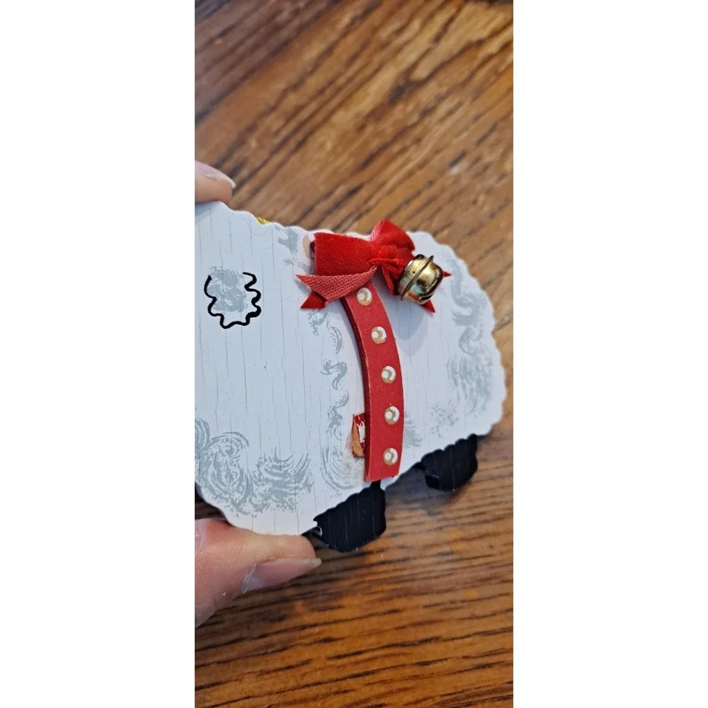 Joan Berg Victor Wooden Christmas Sheep‎ Ornament